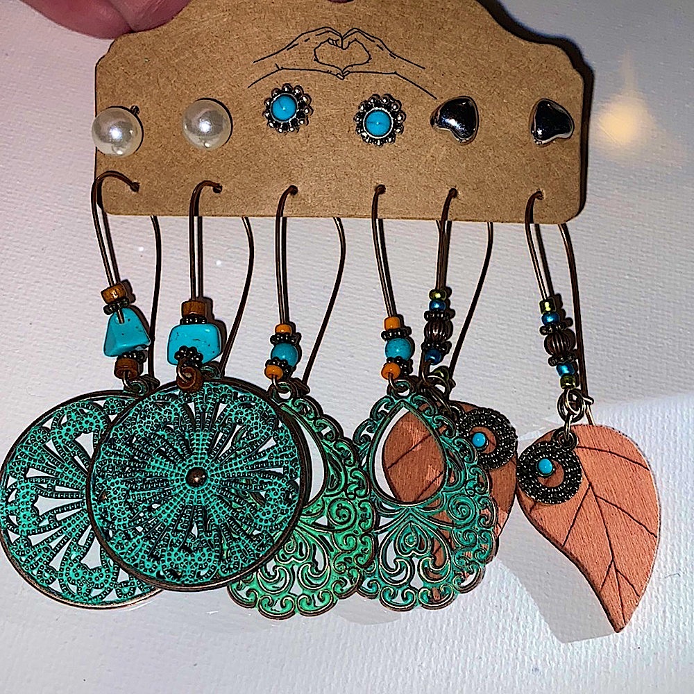 Fashion Jewelry Boho Retro Vintage Love Beautiful BOHO Earrings - 6 Pairs NWOT